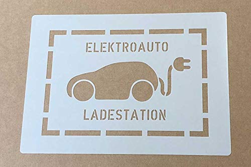 Elektroauto - Ladestation Bodenmarkierungs-Schablone mit Rahmen