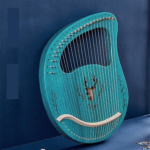 FCSHFC Harfe Instrument 15, 16, 19, 21, 23, 24 Saiten Anfänger Tragbar Musik Lyre Harfe Zither Instrument Mit Gigbag, Ersatzsaite Stimmschlüssel, Auswahl Und Handbuch (Color : 24-string-A-Through-Blu