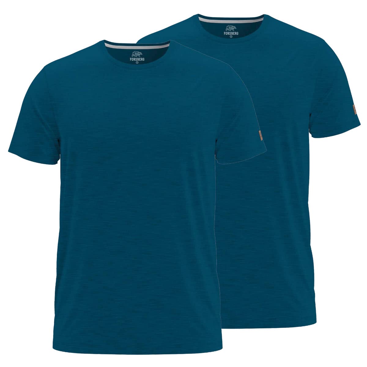 FORSBERG T-Shirt Doppelpack zum Sparpreis einfarbig Rundhals hochwertig robust bequem guter Schnitt, Farbe:Petrol, Größe:XXL