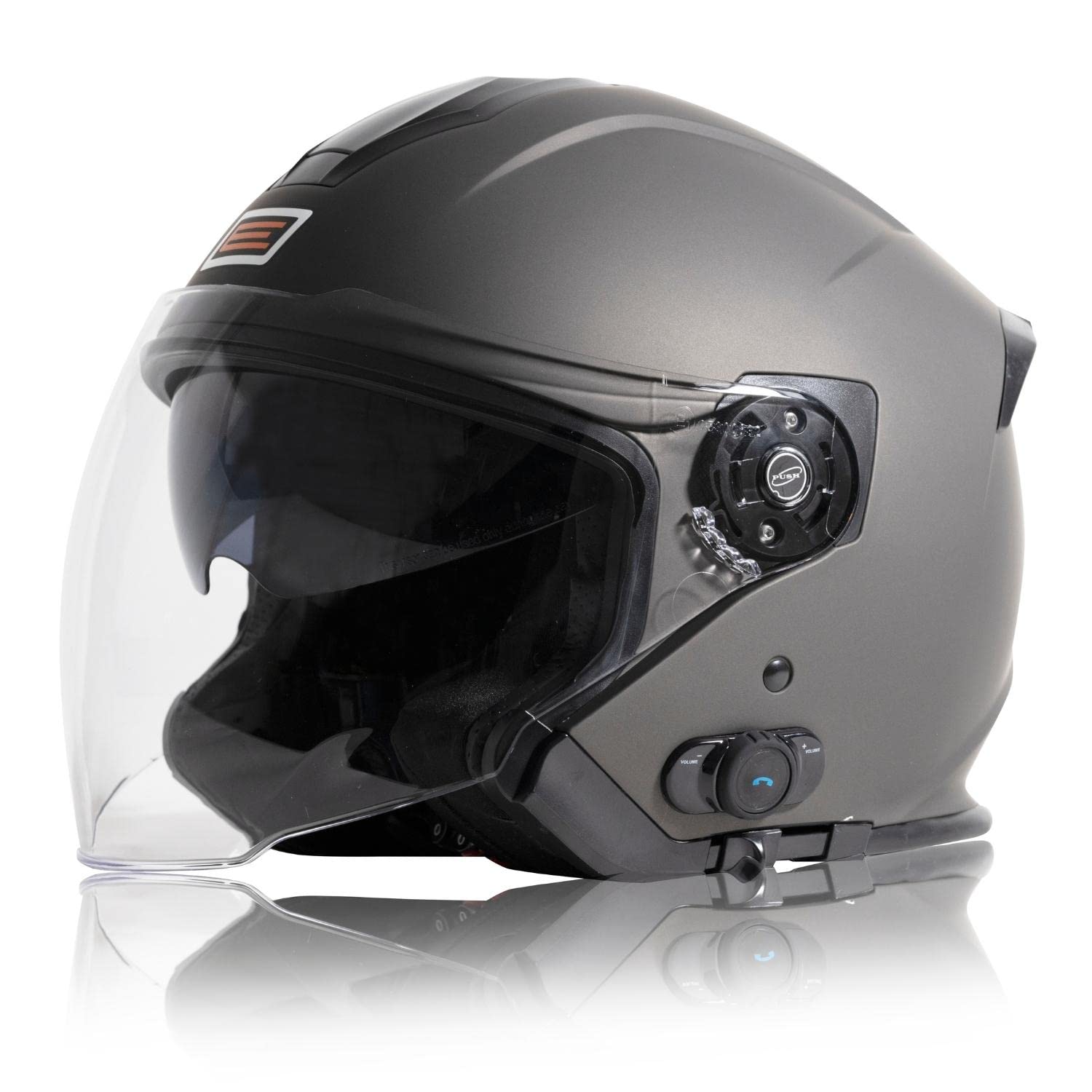 ORIGINE Motorradhelm Jethelm Roller Helm Bluetooth ECE Mit Doppel Visier