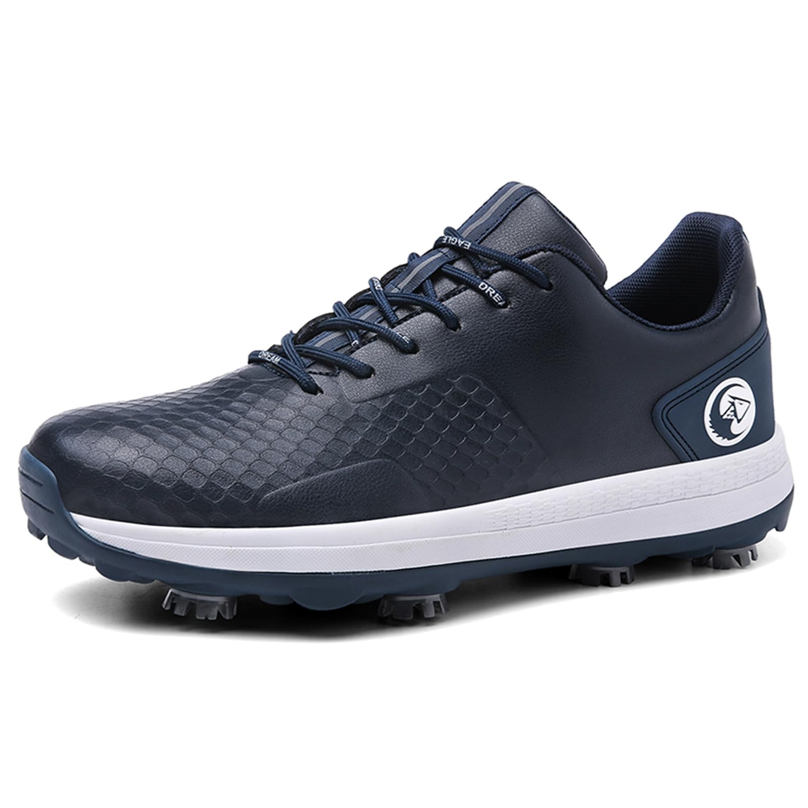 NGARY Golfschuhe für Herren mit 8 Golf Spikes Atmungsaktive Leichte Golf Sport Luftgepolsterte Schuhe Turnschuhe Bequeme,Blau,42 EU