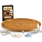 Masters Crokinole Tournament Board - Beech and Beech (with Discs, Powder and Hanging kit)