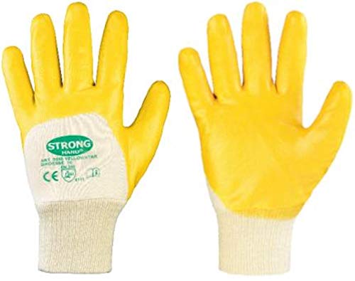 Feldtmann 0550-10H Handschuhe Gr.10, YELLOWSTAR NITRIL MIT Strickbund, Gelb