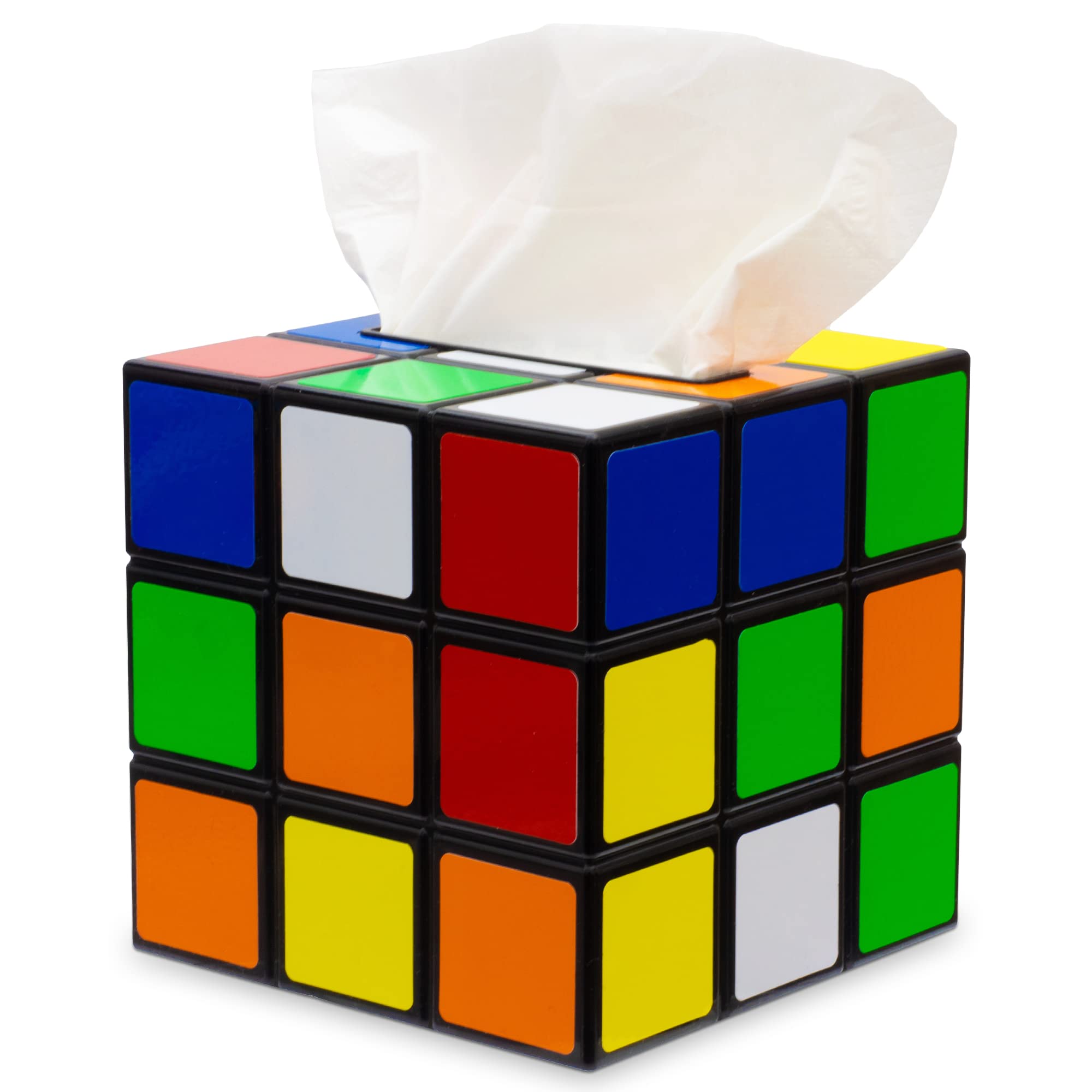 getDigital Zauberwürfel Taschentuchbox - Magic Cube Taschentuch-Spender, Ausgefallene Deko-Box - Kunststoff, Bunt, 14 x 14 x 14 cm