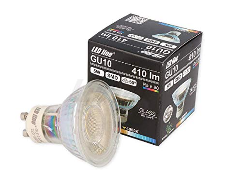 10x LED Line GU10 5W LED Leuchtmittel 50° SMD 4000K Neutralweiß 410 Lumen Spot Strahler Einbauleuchte Energiesparlampe Glühlampe