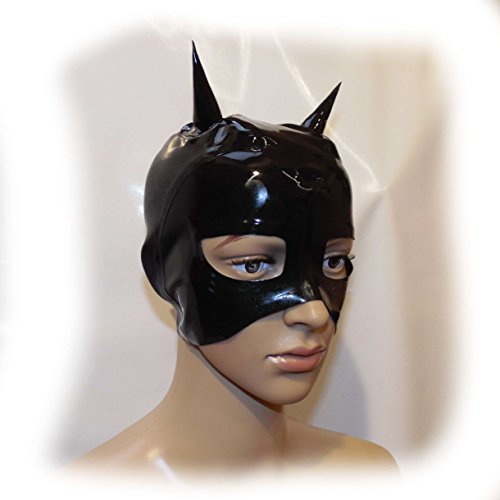 Latex Maske Schwarz extra heiß - 0,3 mm starkes Materia Size:L