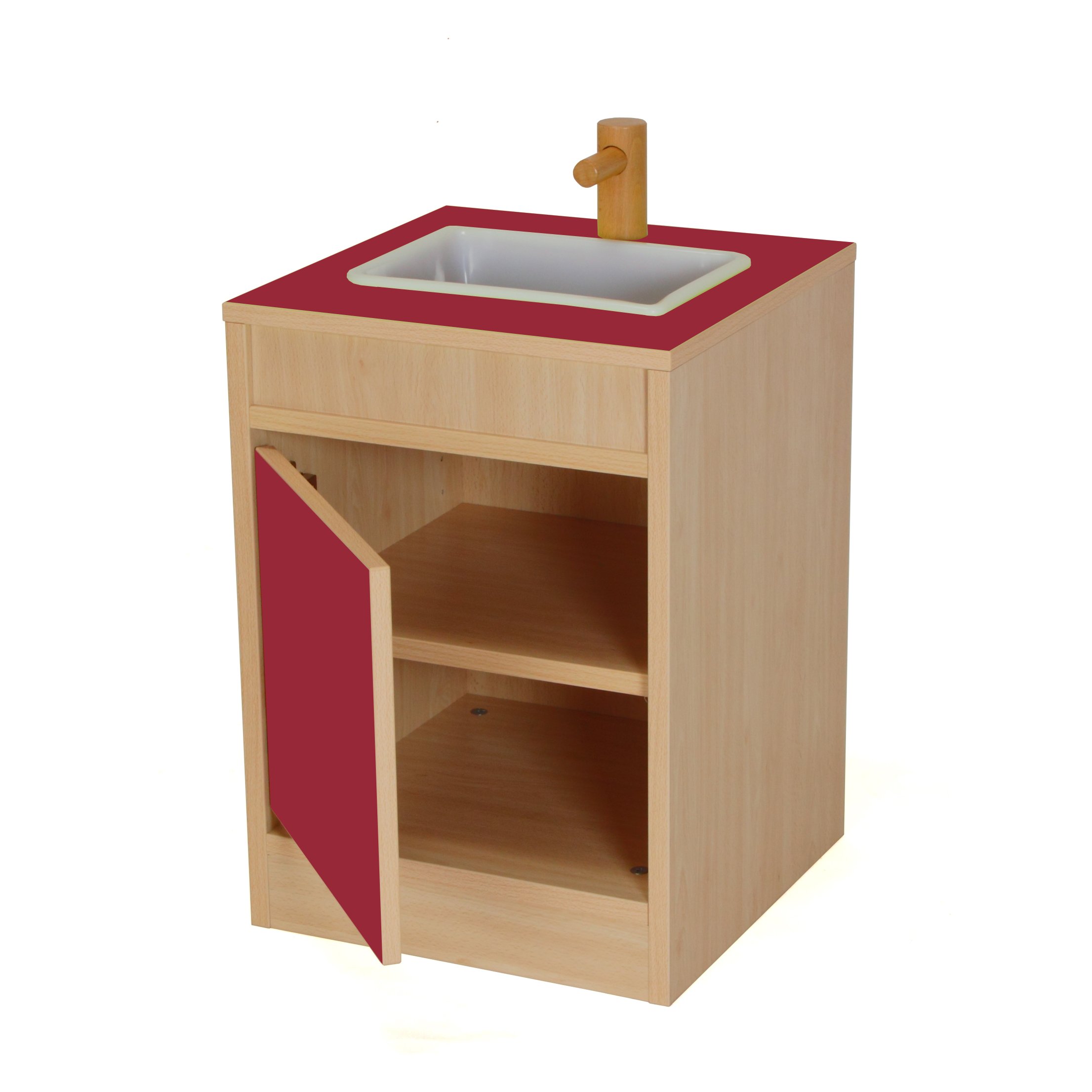 Mobeduc Küche Spüle Modul, Holz, Kirsche rot, 40 x 56 x 40 cm