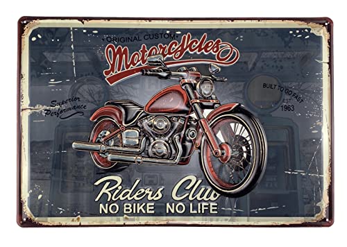 Crispe XXL 3D Blechschild Motorrad - 45 x 60 cm - geprägt, aus Metall, rostfrei, retro, Vintage-Design, Geschenk-Idee für Biker