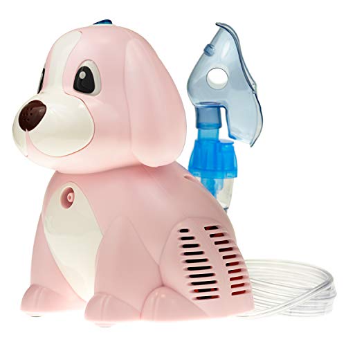 Omnibus BR-CN171 Puppy Elektrischer Inhalator Hündchen Inhaliergerät Set für Kinder und Erwachsene Vernebler Inhalation Maske für Erwachsene und Kinder (Rosa)
