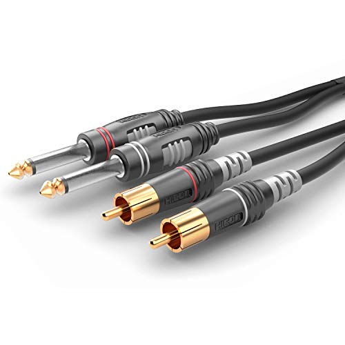 Sommer Cable Basic HBA-62C2 / 2 x 6,3mm Klinke mono Hicon - 2 x RCA/Cinch Hicon (0,9m)