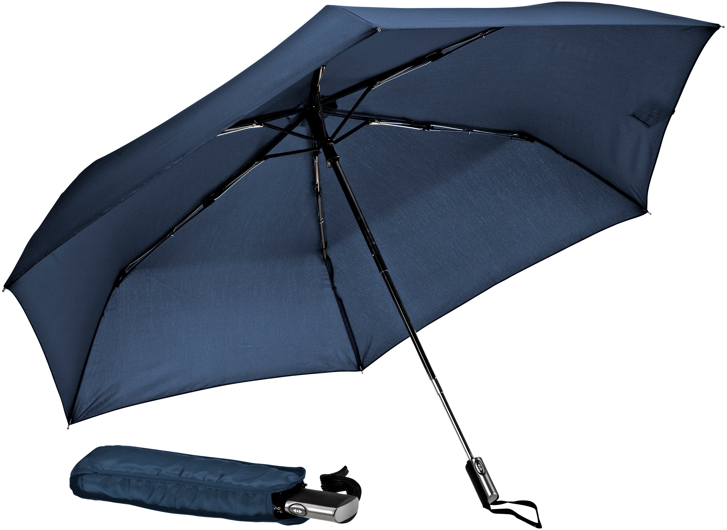 EuroSCHIRM Taschenregenschirm "Automatik 3224, marineblau", extra flach und leicht