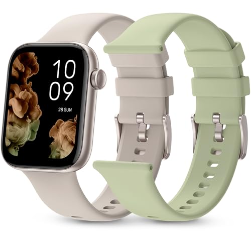 SPC Smartee Duo 2 – Smartwatch mit austauschbarem Armband, 1,78" AMOLED-Display, großer Akku 7 Tage, 100 Sportmodi, IP68, Bluetooth-Anrufe, Android und iOS – Farbe Beige/Grün