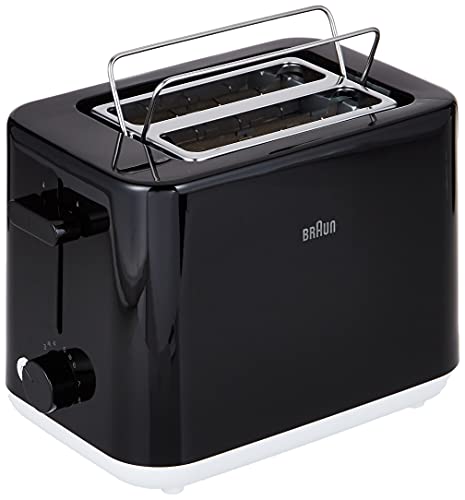 Braun Breakfast1 Doppelschlitz-Toaster mit 8 Toaststufen und Auftaufunktion, 900 W, HT1010BK, Kunststoff, schwarz