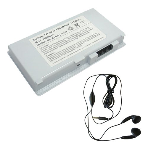 amsahr BP83-03 Ersatz Batterie für Fujitsu BP83, FMV-BIBLO NB90K-T, NB90K-TS, NC13D - Umfassen Stereo Ohrhörer schwarz