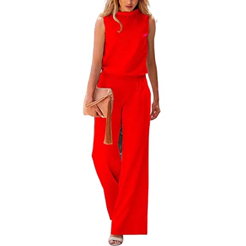 Suzanne Sommer Overall Elegant Dress Up OL Style Commute Sommer Strampler Rot S