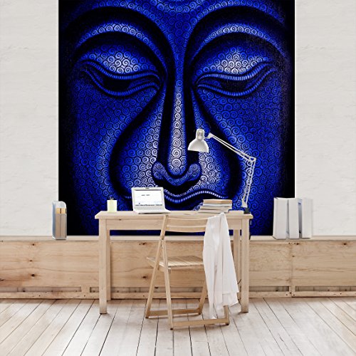 Apalis Vliestapete Buddha in Nepal Fototapete Quadrat | Vlies Tapete Wandtapete Wandbild Foto 3D Fototapete für Schlafzimmer Wohnzimmer Küche | Größe: 192x192 cm, blau, 95265