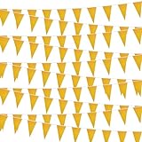 30 m lange orangefarbene Wimpelkette zum Aufhängen, dreieckige Wimpelkette, solide, orangefarbene Blanko-Banner, Flaggen für große Eröffnung, Geburtstagsfeier, Festival, Feier (Orange)