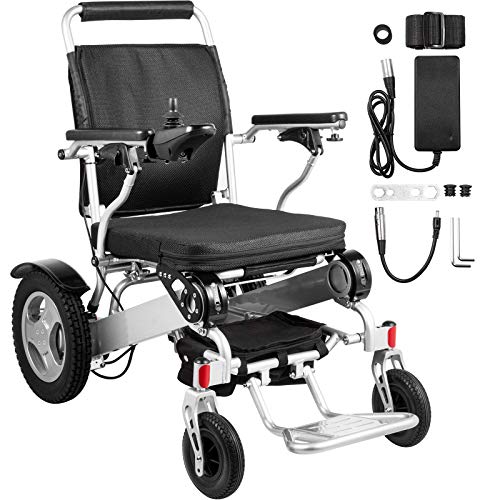 Elektrischer Rollstuhl Faltbarer Elektrorollstuhl 6 km/h Geschwindigkeit Elektrischer Rollstuhl für Erwachsene Leichtmetallstuhl aus Aluminiumlegierung Wiederaufladbarer sicherer
