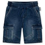 sigikid Baby Jeans Bermuda mit elastischem Schlupfbund, Bindebändchen und vier praktischen Taschen, softe Sweat Denim-Qualität und bequeme Passform, für Jungen, Größe 98 - 128