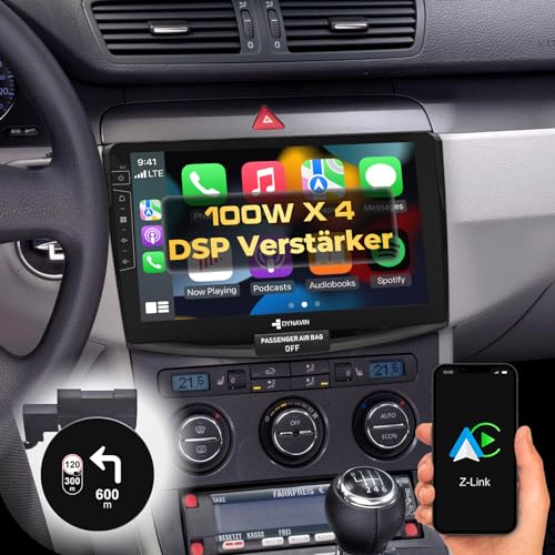 DYNAVIN Android Autoradio Navi für VW Passat B6, mit 4*100W DSP Verstärker | DAB+ Radio; Kompatibel mit Wireless Carplay und Android Auto: D8-B6B Premium Flex