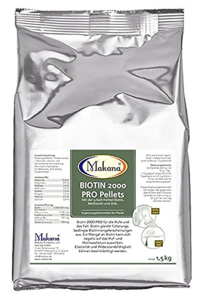 Makana Biotin 2000 PRO Pellets für Pferde, 1,5 kg Beutel