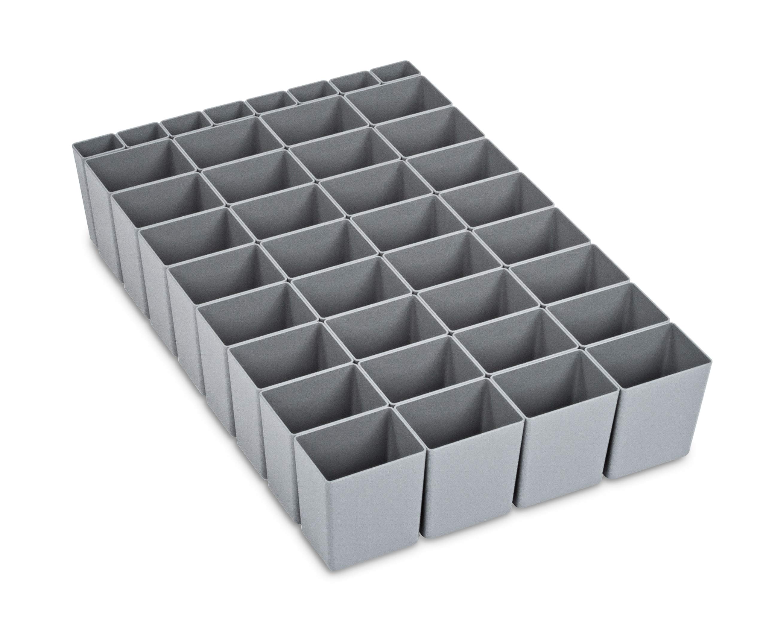 aidB NextGen Einsatzkasten Set "1/32 Unterteilung", 600 x 400 x 120 mm, ideal als Einsatz für Schubladen und NextGen Euroboxen