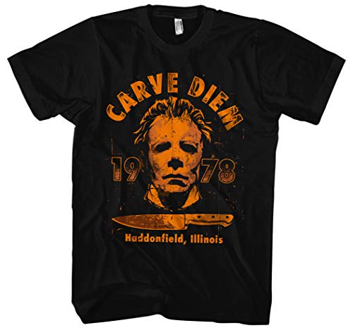 Carve Diem Michael Männer und Herren T-Shirt | Horror Halloween Myers Nightmare (3XL)
