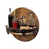 PAHION Schwebendes Vintage-Holzregal Wandmontage Bar-Weinflaschenhalter Rundes Regal Wanddisplay-Dekor-Rack Whisky-Weinflaschenregale