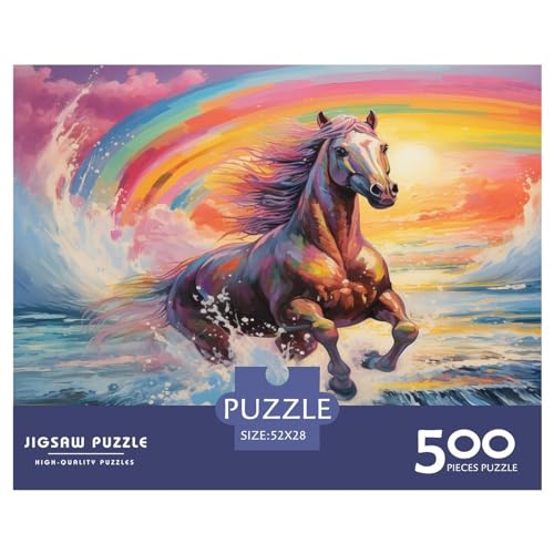 Colorful Horses 1000 Teile Für Erwachsene Puzzles Geburtstag Educational Game Home Decor Family Challenging Games Stress Relief 500pcs (52x38cm)