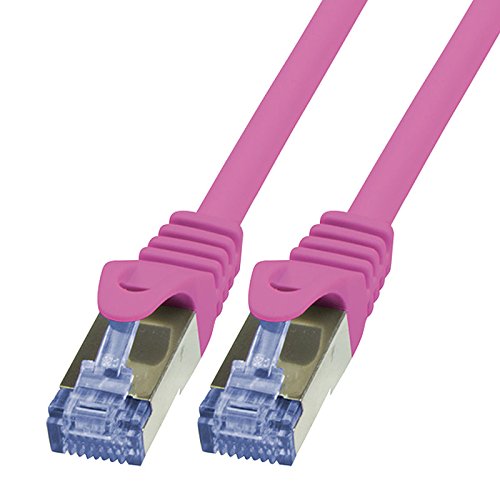 BIGtec LAN Kabel 30m Netzwerkkabel Ethernet Internet Patchkabel CAT.6a Magenta Gigabit SFTP doppelt geschirmt für Netzwerke Modem Router Switch 2 x RJ45 kompatibel zu CAT.5 CAT.6 CAT.7 Stecker