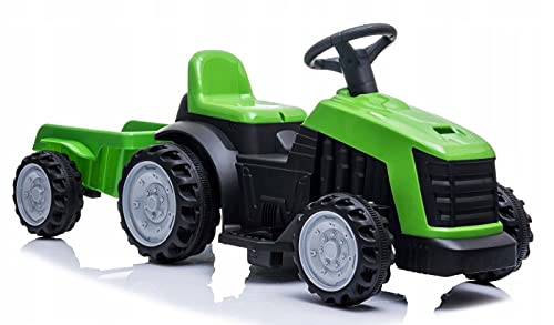 COIL Traktor mit Anhänger, Traktor, Akku, Kindertraktor, Elektrofahrzeuge, Schiebefahrt für Kinder, ab 3 Jahren (Grün)