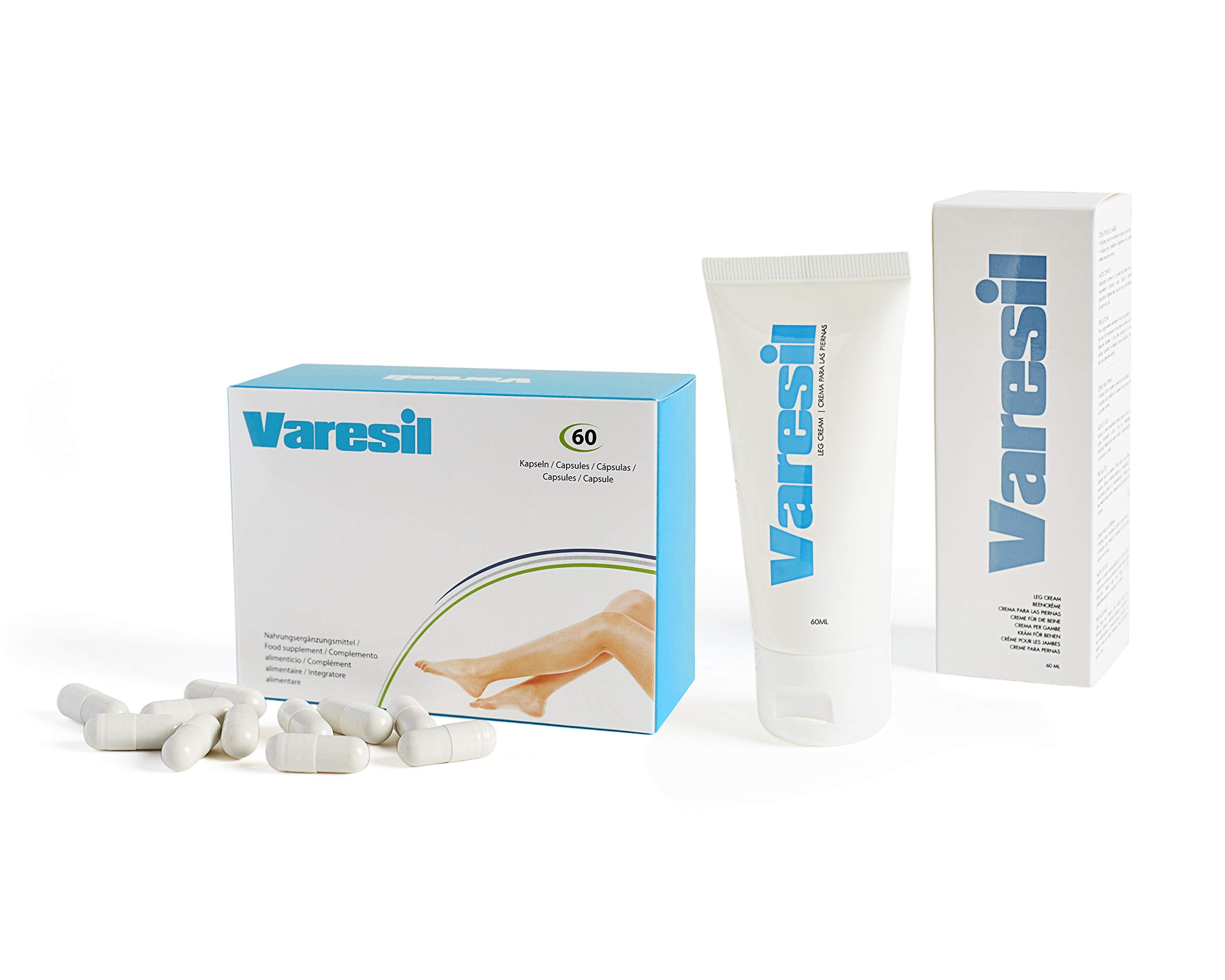Krampfadern - Varesil Pills + Varesil Cream: Tabletten und Creme zur Linderung und Vorbeugung der Krampfadern