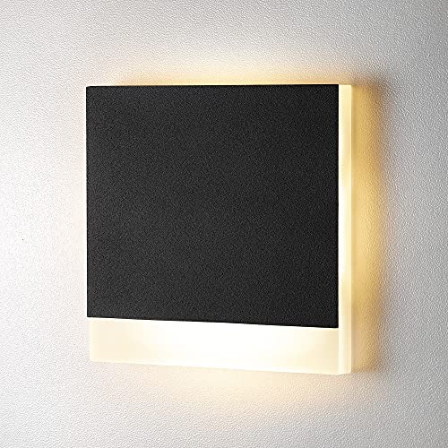 lambado® Premium LED Wandeinbauleuchte für Schalterdose - Treppenbeleuchtung 230V STRIPE in schwarz für Innen - 1.5W warmweiß für Ambiente & Sicherheit im Dunkeln
