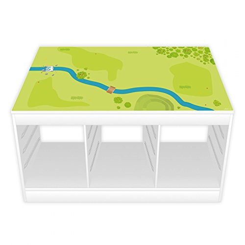 nikima Schönes für Kinder Spielfolie/Möbelfolie IKEA TROFAST Wald & Wiese Aufkleber Kinderzimmer Spieltisch (Möbel Nicht inklusive)