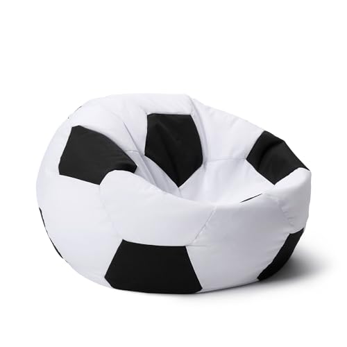 Lumaland Fussball-Sitzsack (90 cm Ø): Der Hattrick fürs Sitzgefühl | So geht stilechtes Mitfiebern sowohl Indoor als auch Outdoor I Mit über 1,5 Mio. anpassungsfähigen EPS-Perlen | Waschbarer Bezug