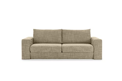 LOOKS by Wolfgang Joop Looks V-1 Designer Sofa mit Hockern, 2 Sitzer Couch, Funktionssofa, beige-braun, Sitzbreite 200 cm