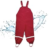 BMS atmungsaktive Regenlatzhose für Kinder, rot, Größe 128