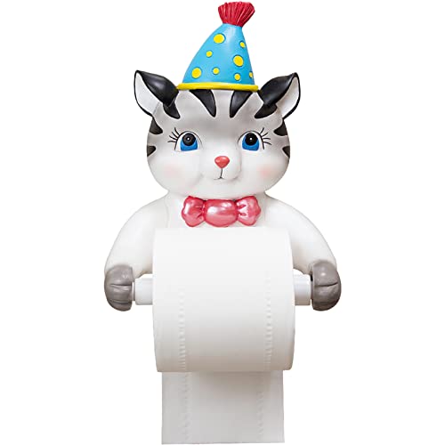 FXNFXLA 3D Tier Katze Toilettenpapierhalter, Wandbehang Tissue Box, Toilettenpapierhalter für Badezimmer, Katzengeschenke für Katzenliebhaber