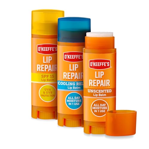 O'Keeffe's Lip Repair LSF15, Cooling Relief, geruchlos, 4,2 g (3 Stück)