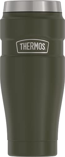 Thermos Stainless King Reisebecher, vakuumisoliert, 473 ml, mattes Grün