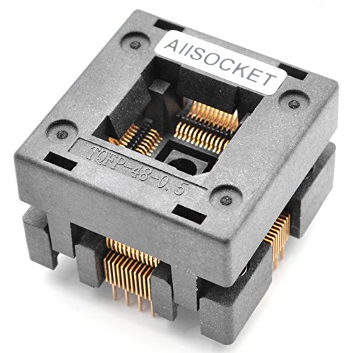 ALLSOCKET QFP48-0.5 Socket IC Burn-in Tesing Socket OTQ-48-0.5-01 0.5mm Pitch 7x7mm IC Dimension Open-top Socket Soldering Version(QFP48-0.5-STP)