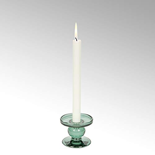 Lambert - Andratx - Leuchter/Kerzenleuchter/Kerzenständer - Glas - Salbeigrün - (HxD) 7 x 9cm