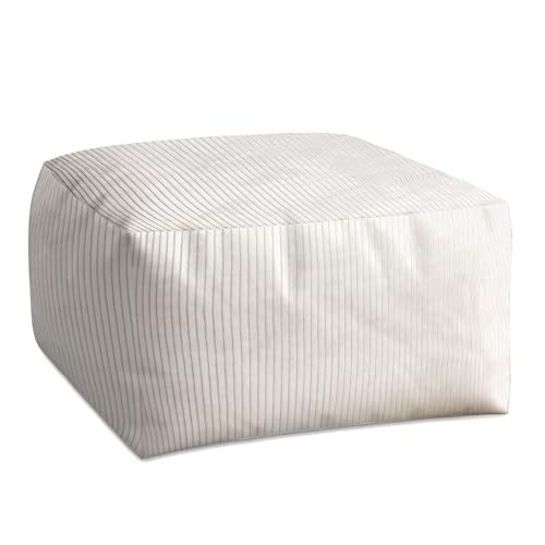 DreamRoots Pouf Hocker Comfort 70x70x40cm - Couch Hocker - Pouf Cord - Hocker Wohnzimmer - Fußhocker Für Sessel - Hocker Sofa - Sitz Poof - Fußablage Hocker - Sessel Hocker - Pouf Sitzsack