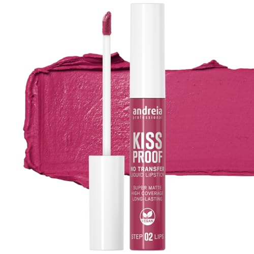 Andreia, Kiss Proof No Transfer Liquid Lipstick 08 Camelia, flüssiger Lippenstift, matt, lang haltbar, angereichert mit Vitamin E, 100% vegan, Format 8 ml