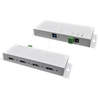 EXSYS 1183HMVS2W - USB 3.0 4-Port Industrie-Hub, 15kV EDS, weiß
