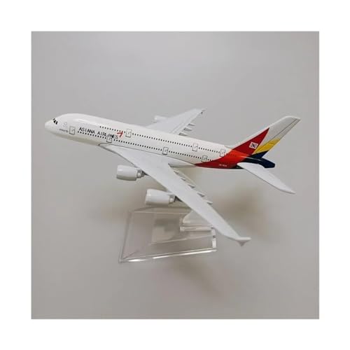EUXCLXCL Für United States Air Force One B747 Boeing 747 Airline-Modell, Legiertes Metall, 16 cm (Size : Asiana A380)