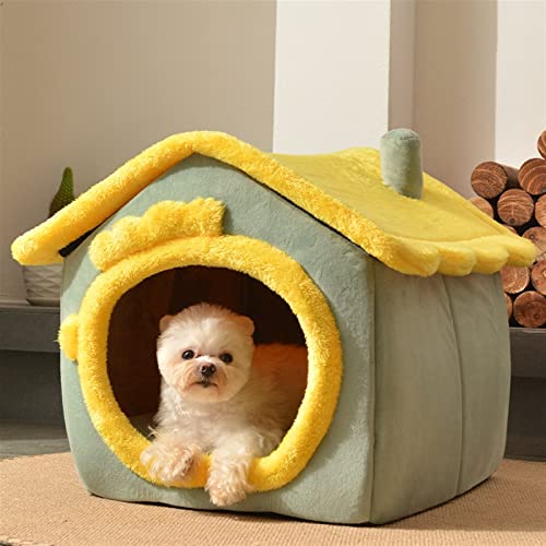 SUICRA Haustierbett waschbar Foldable Dog House Pet Cat Bed Winter Dog Villa Sleep Kennel Removable Nest Warm Enclosed Cave Sofa Pet Supply (Size : L)
