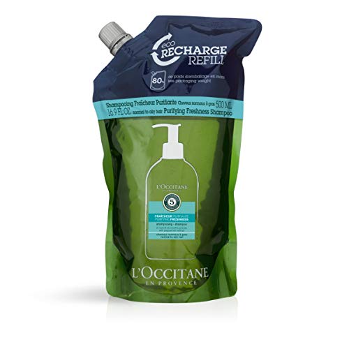 L'Occitane Revitalisierende Frische Shampoo Nachfüllpackung, Unparfümiert, 500 ml