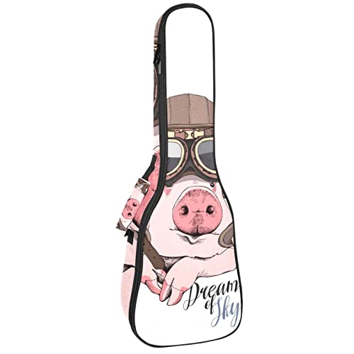 Ukulele Koffer Cartoon-Schwein Ukulele Tasche 21 Zoll Wasserdicht Oxford Gig Bag Mit Tasche Jungen Mädchen