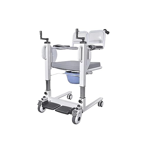 Manueller Transfer-Toilettenrollstuhl, Patientenlift-Rollstuhl, Multifunktionssitz mit um 180° geteiltem Sitz, Nachttisch-Toilettenstuhl mit Töpfchen